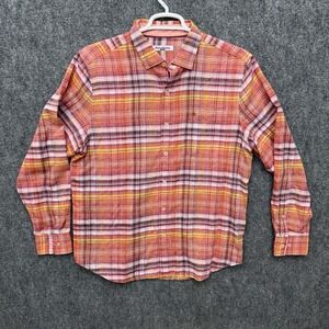 Tommy Bahama Island Zone button up shirt linen blend men's size Large